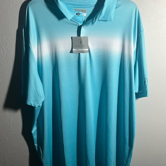 Men’s NWT Blue and White PGA Tour Pro Series Athletic Fit Golf Polo Size XL - Picture 1 of 7